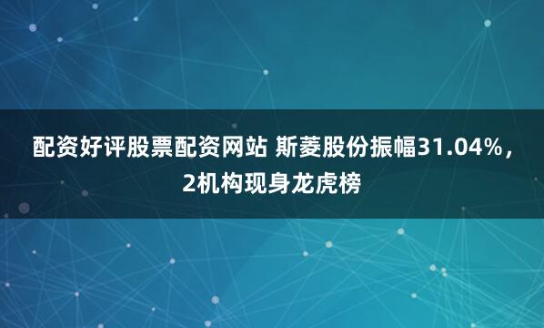 配资好评股票配资网站 斯菱股份振幅31.04%，2机构现身龙虎榜